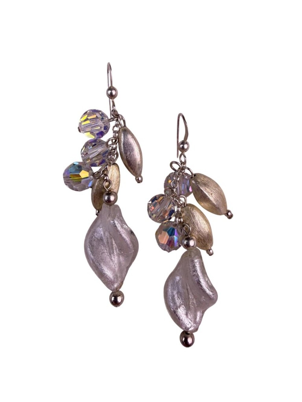 Womens Aurora Borealis Crystal Dangle Earrings